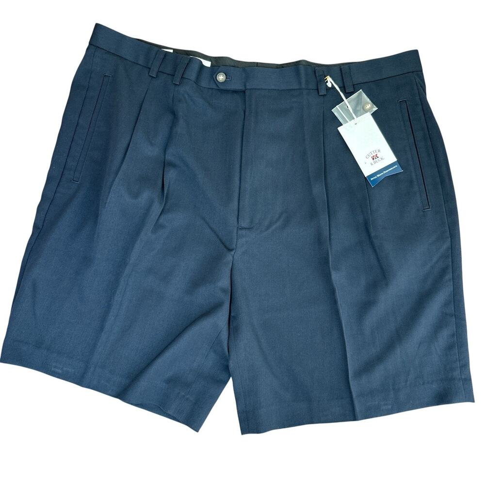 NWT Cutter & Buck Men's Pleated Performance Golf ShortsSize 44 Navy Blue NEW